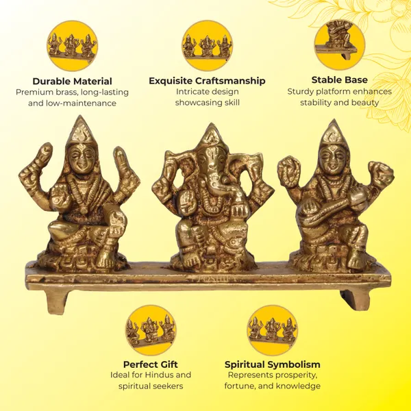 Golden_Brass_Laxmi_Ganesh_Saraswati_On_Platm
