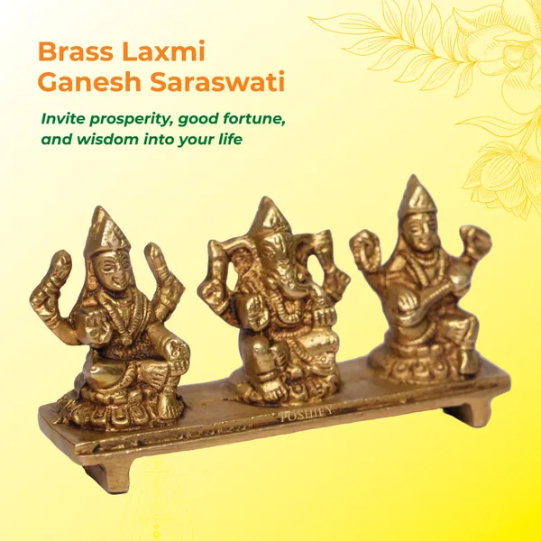Golden_Brass_Laxmi_Ganesh_Saraswati_On_Platm