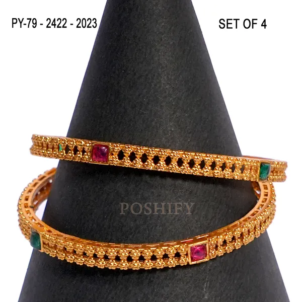 Luxury_Gold_Plated_Pure_Brass_Bangles_for_Women_|_Bangles_Set_|_2422_-_2023_|_Latest_Stylish_Traditional_Kada_Bangles_|_Just_Like_Real_Gold_Jewellery_|_Fashion_|_SET_OF_4