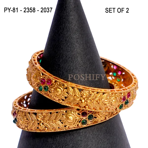 Luxury_Gold_Plated_Pure_Brass_Bangles_for_Women_|_Bangles_Set_|_2358_-_2037_|_Latest_Stylish_Traditional_Kada_Bangles_|_Just_Like_Real_Gold_Jewellery_|_Fashion_|_SET_OF_2