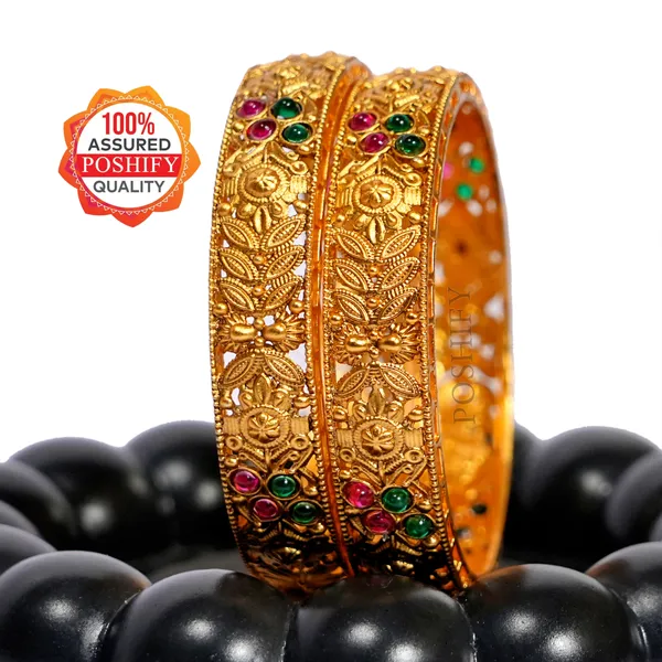 Luxury_Gold_Plated_Pure_Brass_Bangles_for_Women_|_Bangles_Set_|_2358_-_2037_|_Latest_Stylish_Traditional_Kada_Bangles_|_Just_Like_Real_Gold_Jewellery_|_Fashion_|_SET_OF_2
