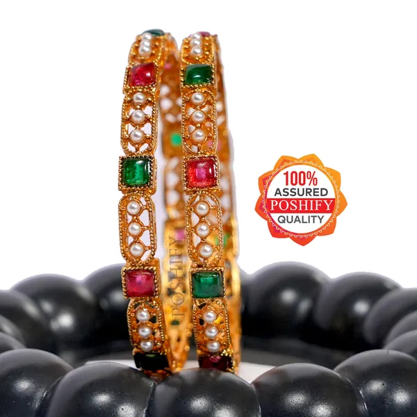 Luxury_Gold_Plated_Pure_Brass_Bangles_for_Women_|_Bangles_Set_|_2403_-_1764_|_Latest_Stylish_Traditional_Kada_Bangles_|_Just_Like_Real_Gold_Jewellery_|_Fashion_|_SET_OF_4