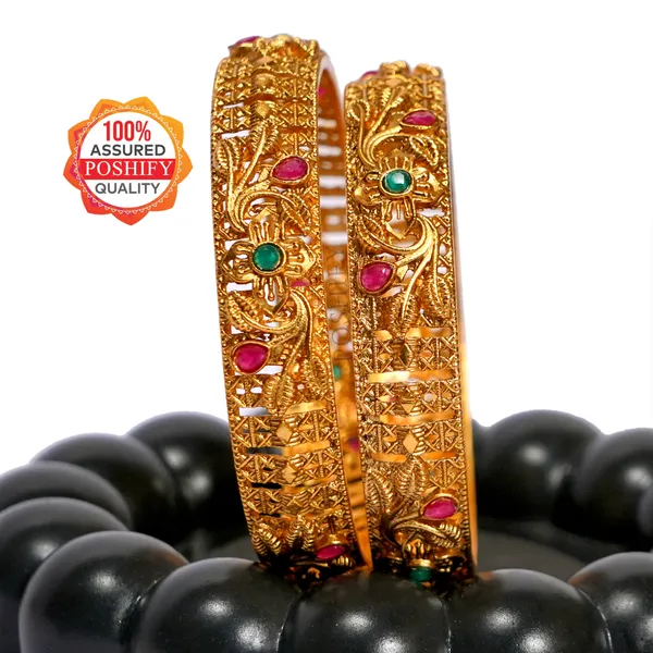 Luxury_Gold_Plated_Pure_Brass_Bangles_for_Women_|_Bangles_Set_|_2198_-_2058_|_Latest_Stylish_Traditional_Kada_Bangles_|_Just_Like_Real_Gold_Jewellery_|_Fashion_|_SET_OF_2