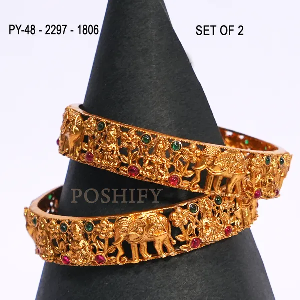Luxury_Gold_Plated_Goddess_Laxmi_Design_Pure_Brass_Bangles_for_Women_|_Bangles_Set_|_1489_-_1505_|_Latest_Stylish_Traditional_Kada_Bangles_|_Just_Like_Real_Gold_Jewellery_|_Fashion_|_SET_OF_2