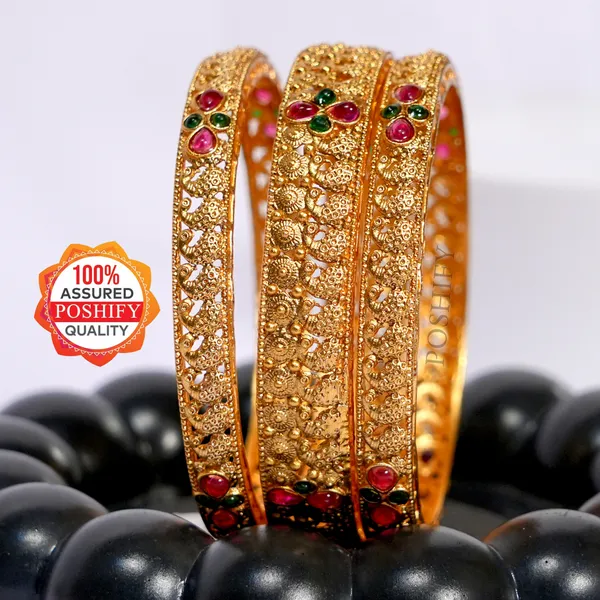 Luxury_Gold_Plated_Pure_Brass_Bangles_for_Women_|_Bangles_Set_|_2375_-_1652_|_Latest_Stylish_Traditional_Kada_Bangles_|_Just_Like_Real_Gold_Jewellery_|_Fashion_|_SET_OF_6
