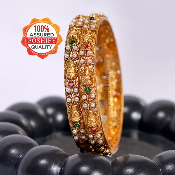 Luxury_Gold_Plated_Pure_Brass_Bangles_for_Women_|_Bangles_Set_|_2282_-_1813_|_Latest_Stylish_Traditional_Kada_Bangles_|_Just_Like_Real_Gold_Jewellery_|_Fashion_|_SET_OF_4