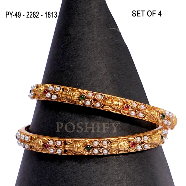 Luxury_Gold_Plated_Pure_Brass_Bangles_for_Women_|_Bangles_Set_|_2282_-_1813_|_Latest_Stylish_Traditional_Kada_Bangles_|_Just_Like_Real_Gold_Jewellery_|_Fashion_|_SET_OF_4