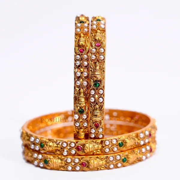 Luxury_Gold_Plated_Pure_Brass_Bangles_for_Women_|_Bangles_Set_|_2282_-_1813_|_Latest_Stylish_Traditional_Kada_Bangles_|_Just_Like_Real_Gold_Jewellery_|_Fashion_|_SET_OF_4