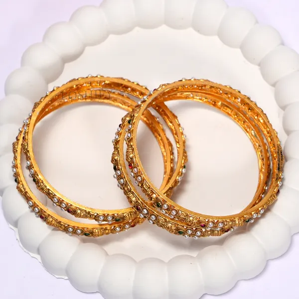 Luxury_Gold_Plated_Pure_Brass_Bangles_for_Women_|_Bangles_Set_|_2282_-_1813_|_Latest_Stylish_Traditional_Kada_Bangles_|_Just_Like_Real_Gold_Jewellery_|_Fashion_|_SET_OF_4