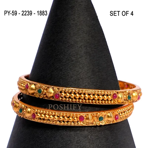 Luxury_Gold_Plated_Pure_Brass_Bangles_for_Women_|_Bangles_Set_|_2239_-_1883_|_Latest_Stylish_Traditional_Kada_Bangles_|_Just_Like_Real_Gold_Jewellery_|_Fashion_|_SET_OF_4