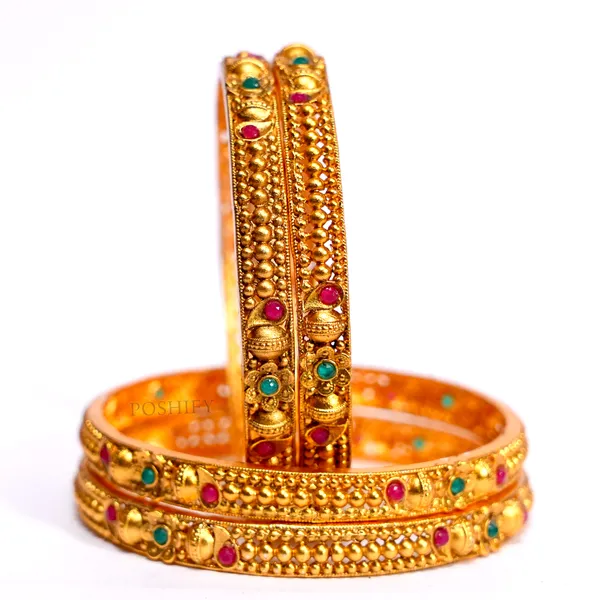 Luxury_Gold_Plated_Pure_Brass_Bangles_for_Women_|_Bangles_Set_|_2239_-_1883_|_Latest_Stylish_Traditional_Kada_Bangles_|_Just_Like_Real_Gold_Jewellery_|_Fashion_|_SET_OF_4