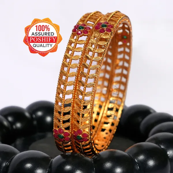 Luxury_Gold_Plated_Pure_Brass_Bangles_for_Women_|_Bangles_Set_|_2224_-_1862_|_Latest_Stylish_Traditional_Kada_Bangles_|_Just_Like_Real_Gold_Jewellery_|_Fashion_|_SET_OF_4
