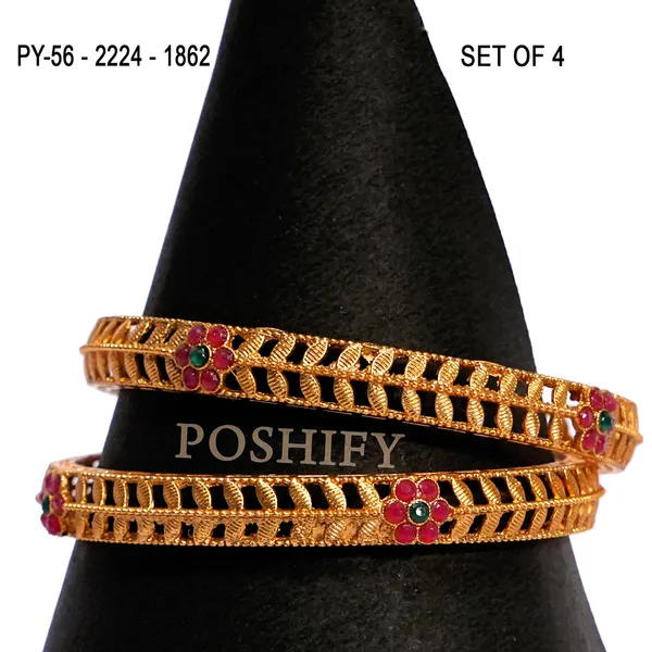 Luxury_Gold_Plated_Pure_Brass_Bangles_for_Women_|_Bangles_Set_|_2224_-_1862_|_Latest_Stylish_Traditional_Kada_Bangles_|_Just_Like_Real_Gold_Jewellery_|_Fashion_|_SET_OF_4
