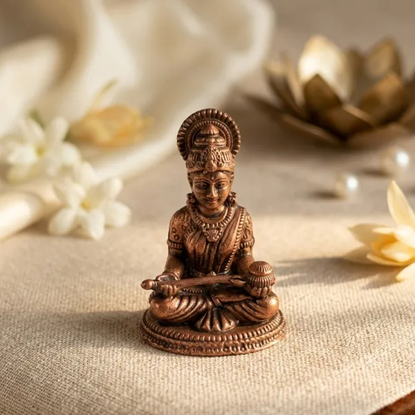 SARASWATHI_MATA_COPPER_IDOL