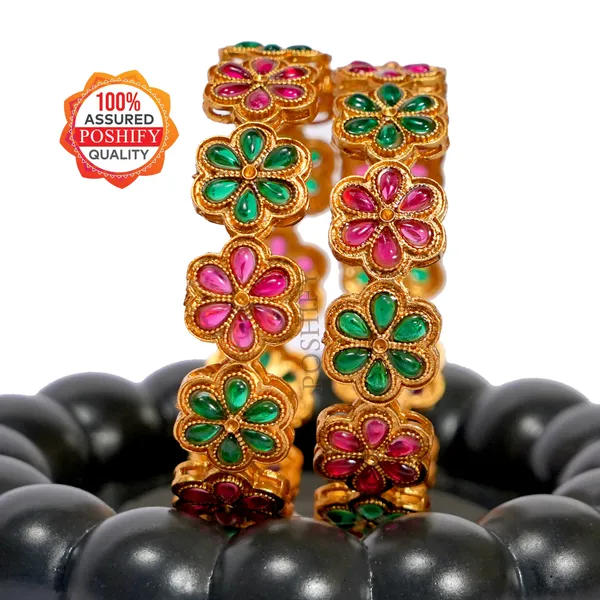 Luxury_Gold_Plated_Pure_Brass_Bangles_for_Women_|_Bangles_Set_|_2352_-_2065_|_Latest_Stylish_Traditional_Kada_Bangles_|_Just_Like_Real_Gold_Jewellery_|_Fashion_|_SET_OF_2