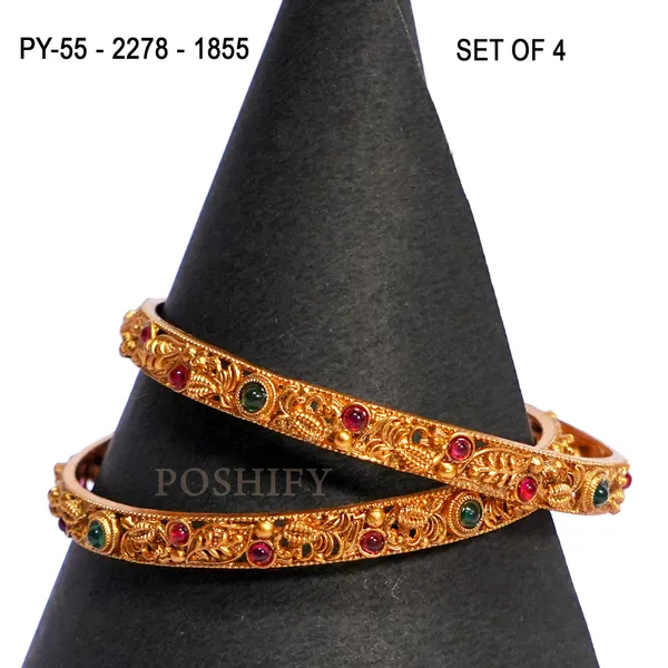 Luxury_Gold_Plated_Pure_Brass_Bangles_for_Women_|_Bangles_Set_|_2278_-_1855_|_Latest_Stylish_Traditional_Kada_Bangles_|_Just_Like_Real_Gold_Jewellery_|_Fashion_|_SET_OF_4