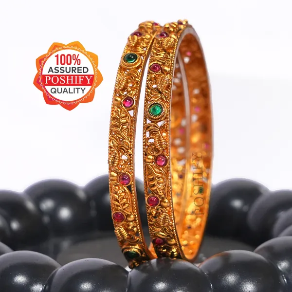 Luxury_Gold_Plated_Pure_Brass_Bangles_for_Women_|_Bangles_Set_|_2278_-_1855_|_Latest_Stylish_Traditional_Kada_Bangles_|_Just_Like_Real_Gold_Jewellery_|_Fashion_|_SET_OF_4