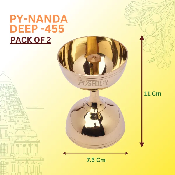 Pack_Of_2_Gold_Brass_Handcrafted_Nanda_Deepam_Diya_Holder