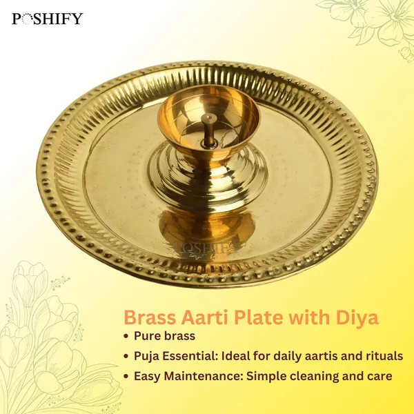 Gold_Brass_Handcrafted_Aarti_Plate_In_Center_Large_Diya
