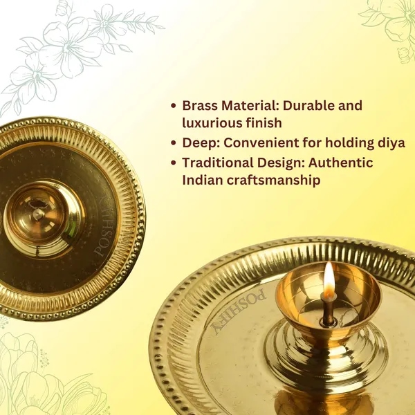 Gold_Brass_Handcrafted_Aarti_Plate_In_Center_Large_Diya