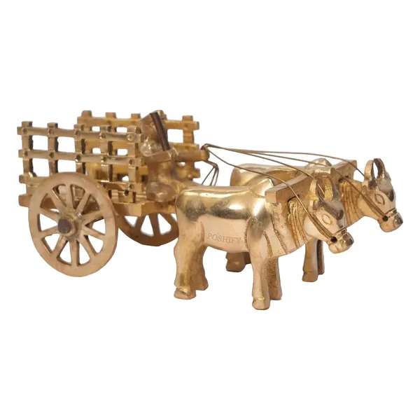 Golden_Brass_Bullock_Cart_Showpiece