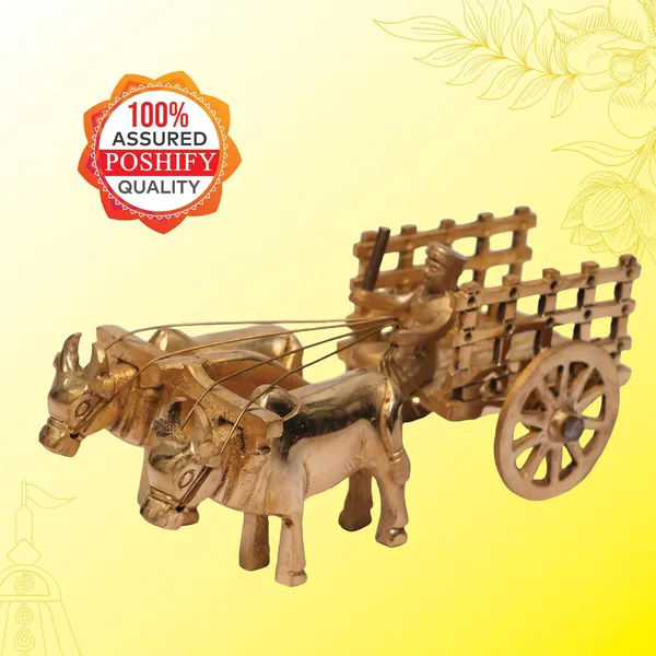 Golden_Brass_Bullock_Cart_Showpiece