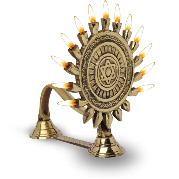 Gold_Brass_Handcrafted_Chakra_Designed_Ed_Aarti_Diya