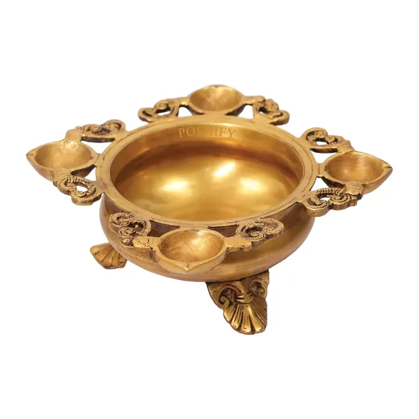 Golden_Brass_Premium_Urli_With_4_Diya_Spaces_Count_Of_1