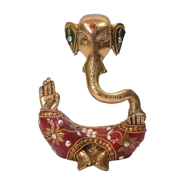 Golden_Brass_Premium_Ganesha_With_Stone_Work_Count_Of_1