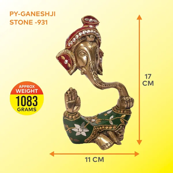 Golden_Brass_Premium_Ganesha_With_Stone_Work_Count_Of_1