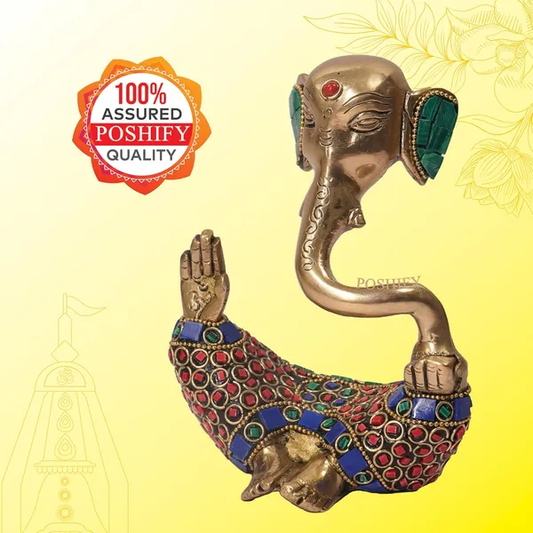 Golden_Brass_Premium_Ganesha_With_Stone_Work_Count_Of_1