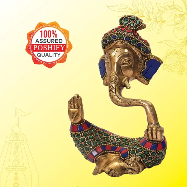 Golden_Brass_Premium_Ganesha_With_Stone_Work_Count_Of_1