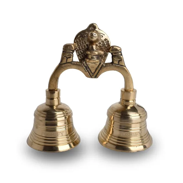 Gold_Brass_Handcrafted_Pooja_Bell_Jodi