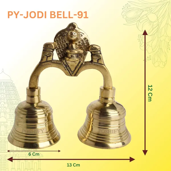 Gold_Brass_Handcrafted_Pooja_Bell_Jodi
