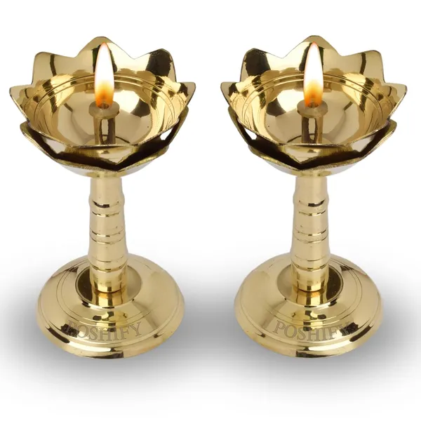 Pack_Of_2_Gold_Brass_Elegant_Lotus_Shaped_Kamal_Pyali_Diya