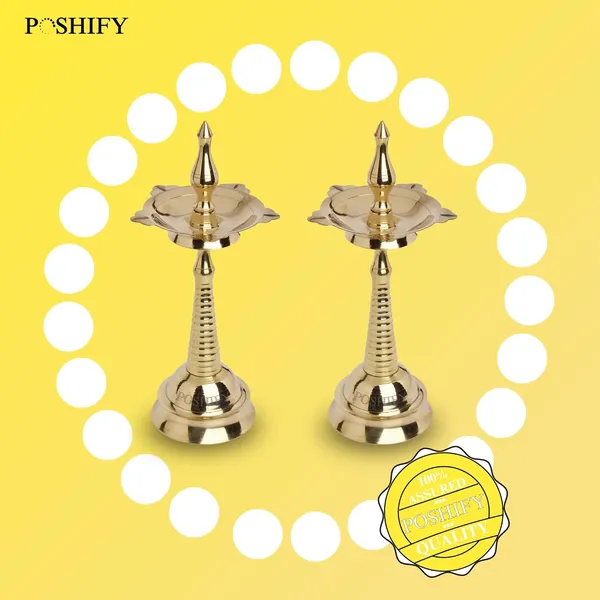 Pack_Of_2_Gold_Brass_Kerala_Deep_With_5_Diya