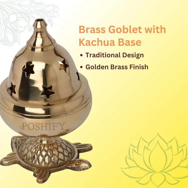 Gold_Brass_Handcrafted_Goblet_Diya_With_Kachua_Base