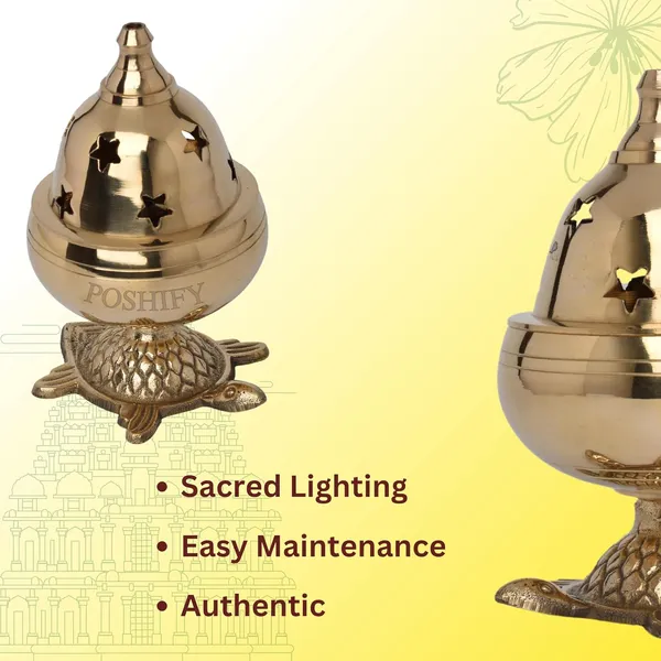 Gold_Brass_Handcrafted_Goblet_Diya_With_Kachua_Base