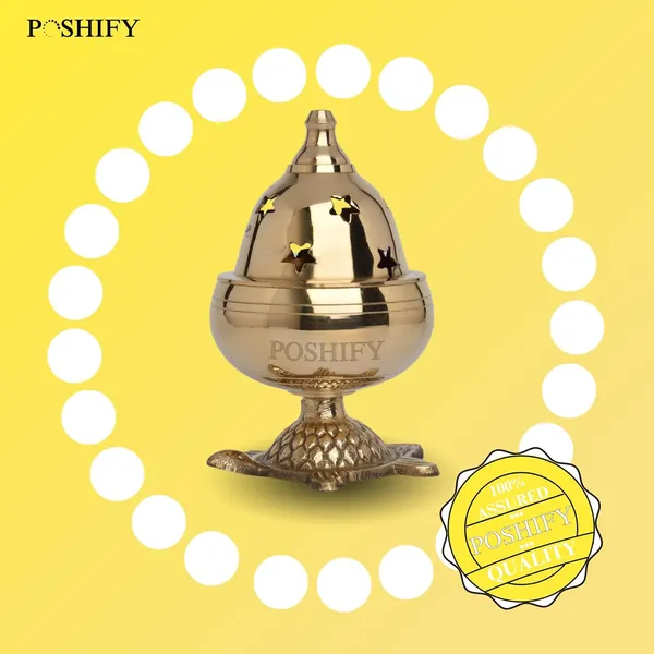 Gold_Brass_Handcrafted_Goblet_Diya_With_Kachua_Base