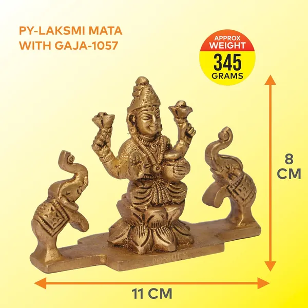 Golden_Brass_Divine_Gaja_Laxmi_Mata_Idol