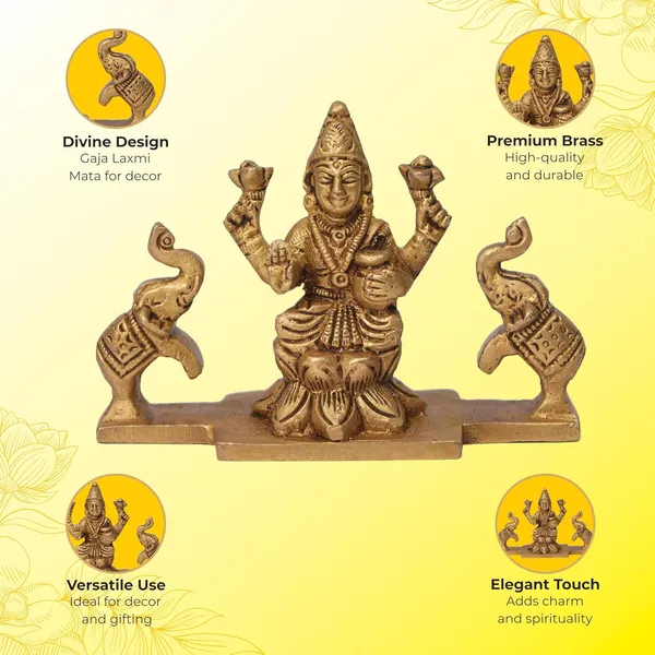 Golden_Brass_Divine_Gaja_Laxmi_Mata_Idol