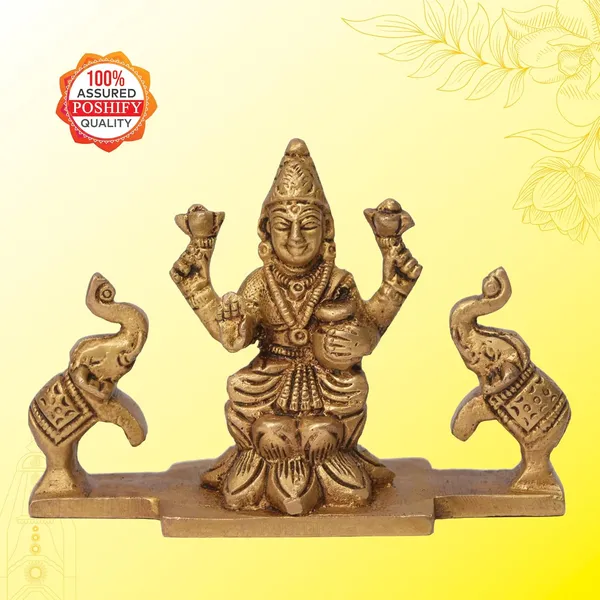 Golden_Brass_Divine_Gaja_Laxmi_Mata_Idol