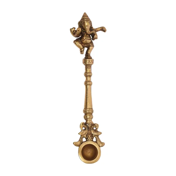 Golden_Brass_Hawan_Spoon_With_Ganeshji_On_Top