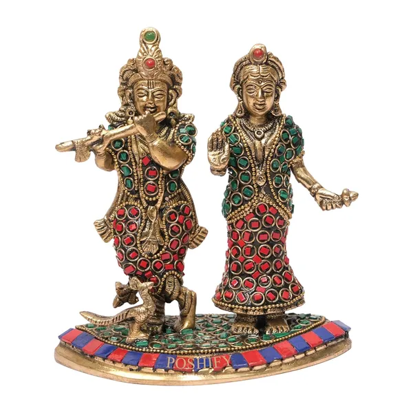 Golden_Brass_Radha_Krishna_Idol_With_Vibrant_Stone_Count_Of_1