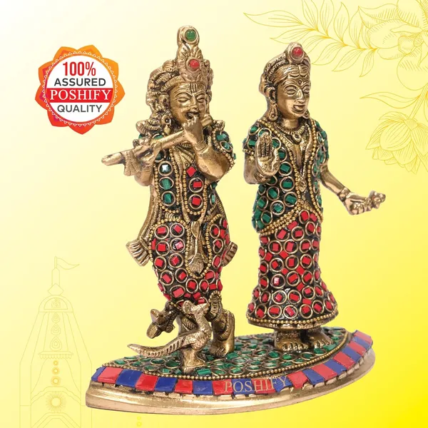 Golden_Brass_Radha_Krishna_Idol_With_Vibrant_Stone_Count_Of_1