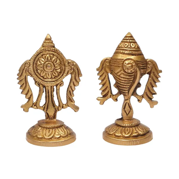 Pack_Of_2_Golden_Brass_Tirupati_Balaji_Shanku_Chakra