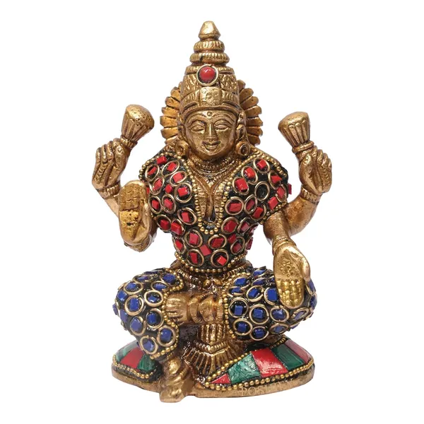 Golden_Brass_Elegant_&_Mahalakshmi_Idol