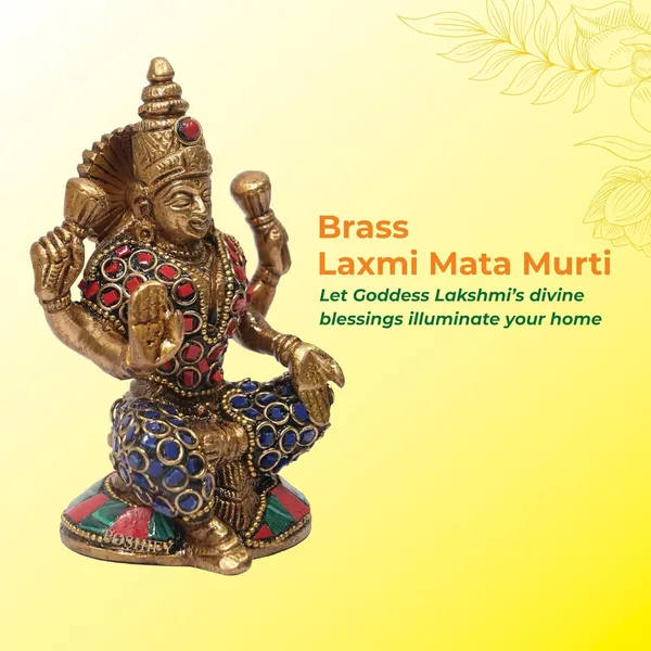 Golden_Brass_Elegant_&_Mahalakshmi_Idol
