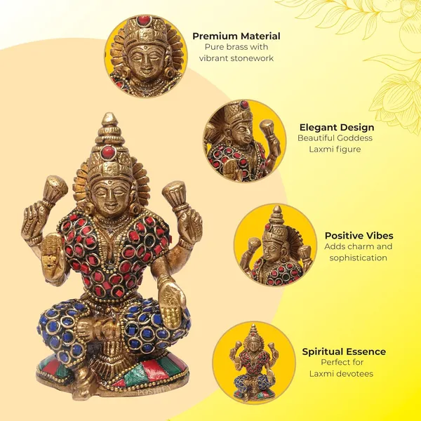 Golden_Brass_Elegant_&_Mahalakshmi_Idol