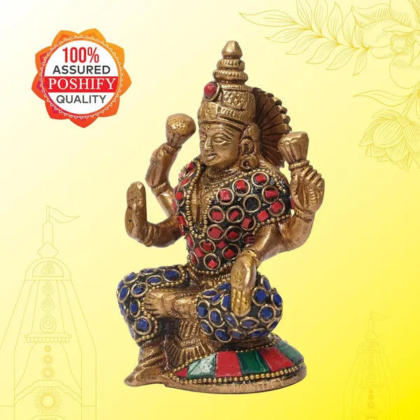 Golden_Brass_Elegant_&_Mahalakshmi_Idol